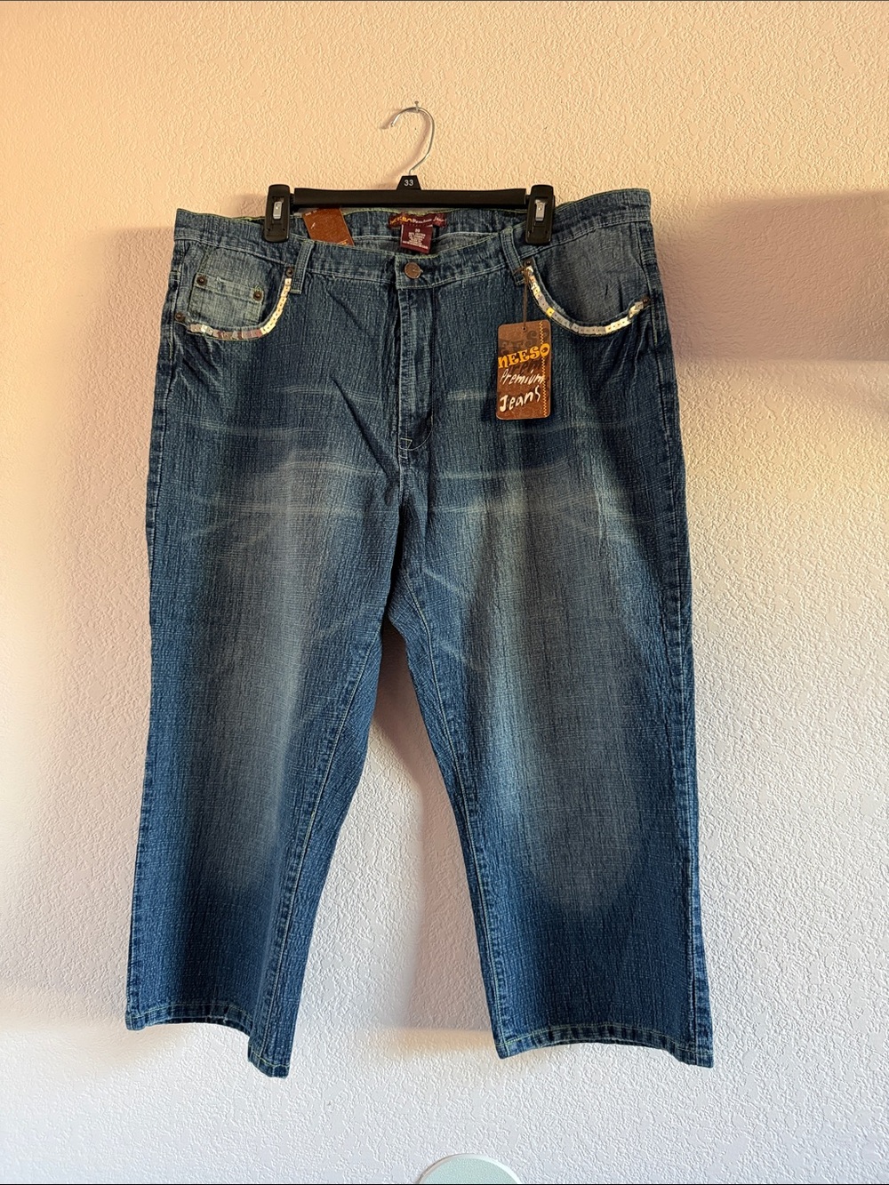 Neeso Jeans Vintage Women's Capri Denim Jeans - Blue - Picture 3 of 9